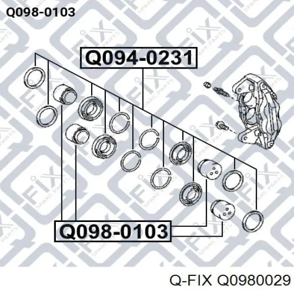 Q0980029 Q-fix Поршень гальмівного супорта заднього