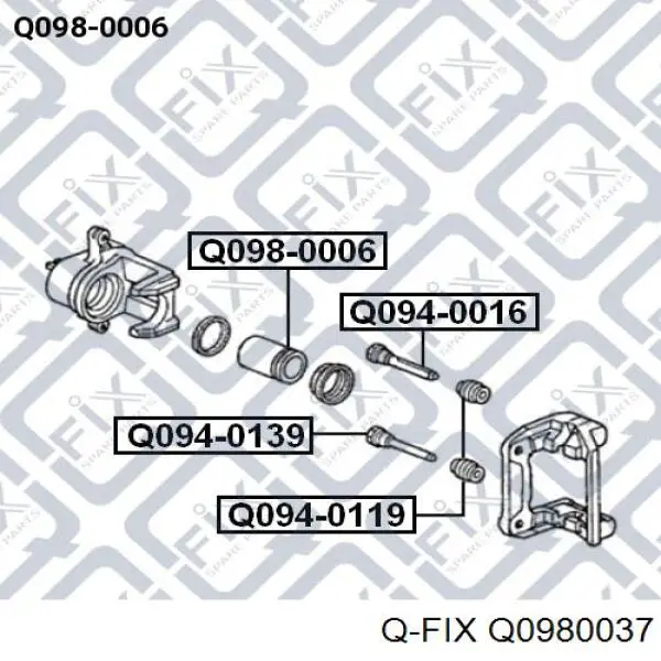 Купити Q0980037 Q-fix Поршень супорту гальмівного, заднього