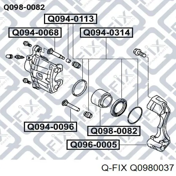 Поршень супорту гальмівного, заднього Q0980037 Q-fix