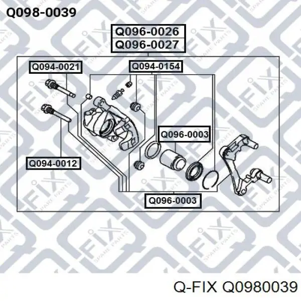 Поршень супорту гальмівного, заднього Q0980039 Q-fix