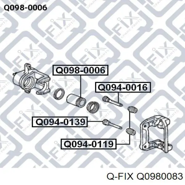 Купити Q0980083 Q-fix Поршень супорту гальмівного, переднього