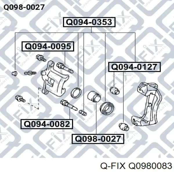 Поршень супорту гальмівного, переднього Q0980083 Q-fix