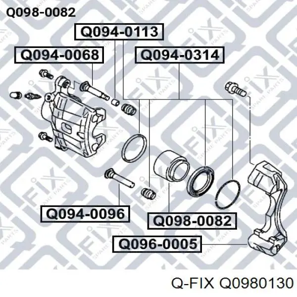 Поршень супорту гальмівного, переднього Q0980130 Q-fix