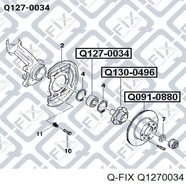 Комплект підшипник маточини передньої Q-fix Q1270034 ціна, від 11.27 USD