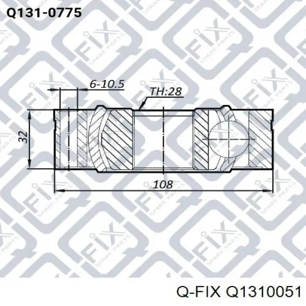 ШРУС зовнішній передній TOJ0164 Magneti Marelli