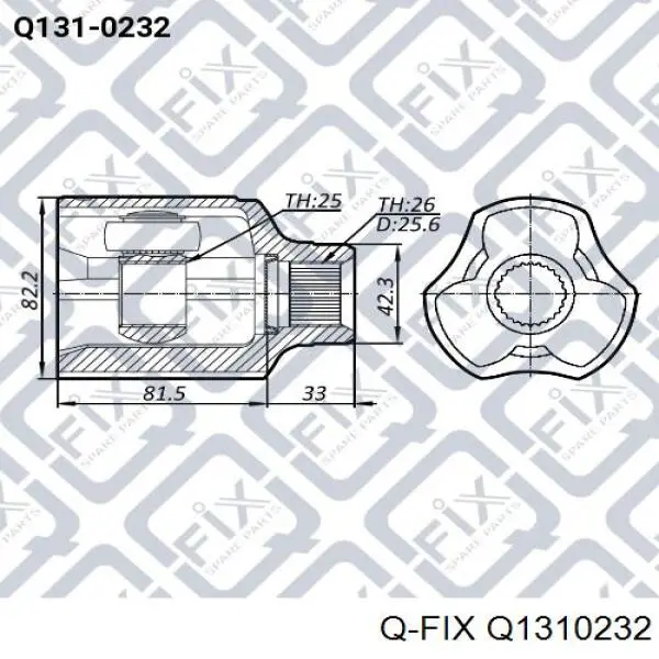 ШРКШ внутрішній, передній, правий Q-fix Q1310232 ціна, від 60.25 USD
