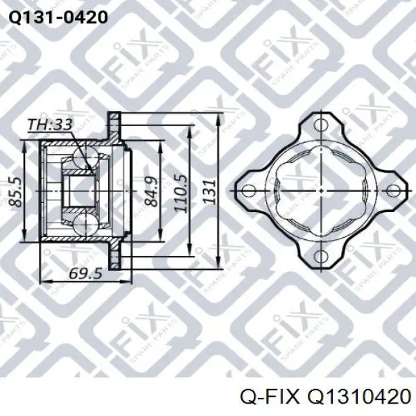ШРКШ внутрішній, передній, правий Q-fix Q1310420 ціна, від 37.92 USD