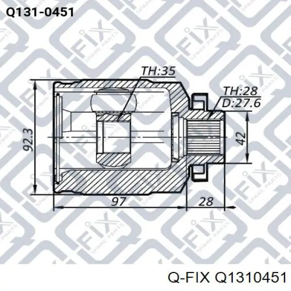 ШРУС внутрішній, передній, правий Q1310451 Q-fix