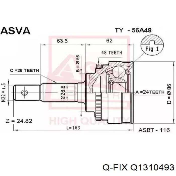 Купити Q1310493 Q-fix Шарнір приводу зовнішній