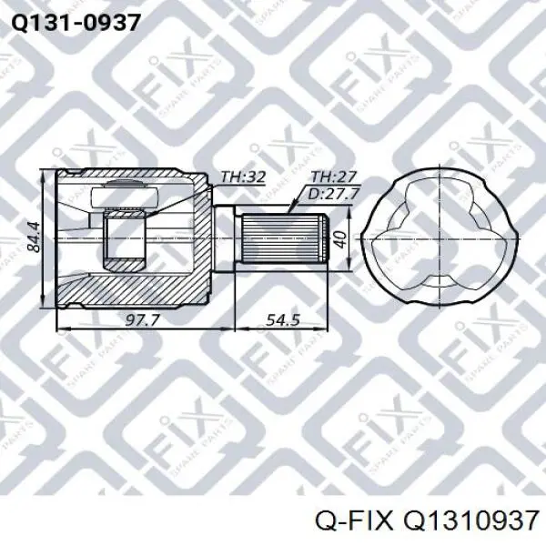 Шарнір кутових швидкостей передній лівий Q-fix Q1310937 ціна, від 42.02 USD