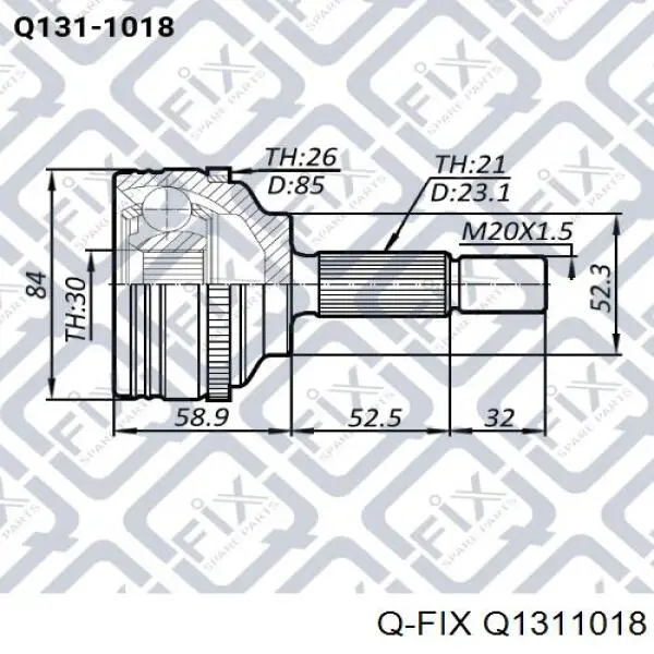 ШРУС зовнішній передній Q1311018 Q-fix