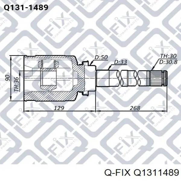 ШРУС внутрішній, передній, правий Q1311489 Q-fix