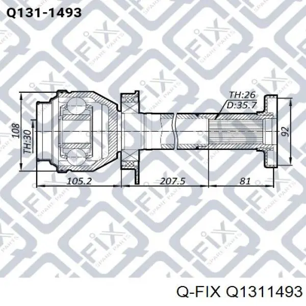 ШРУС внутрішній, передній, правий Q1311493 Q-fix