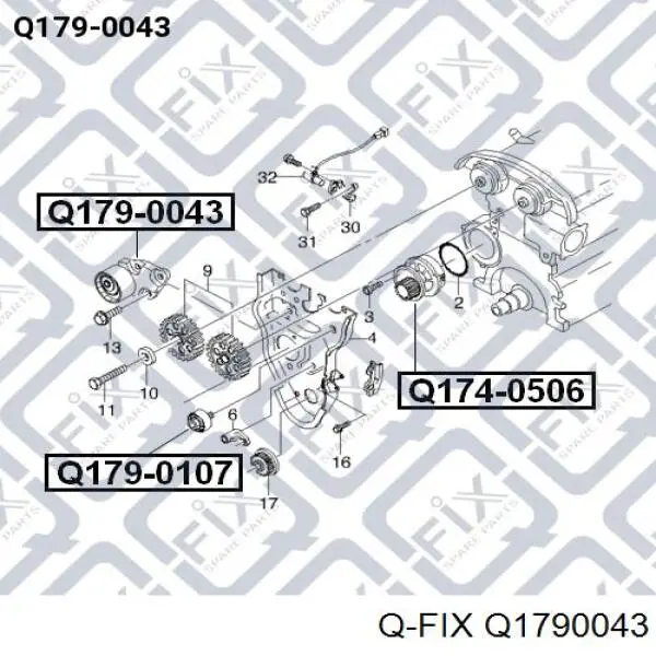 Ролик натягувача ременя ГРМ Q1790043 Q-fix