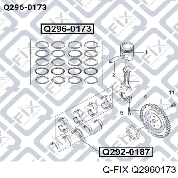 Кільця поршневі комплект на мотор, STD. 40345STD Riken
