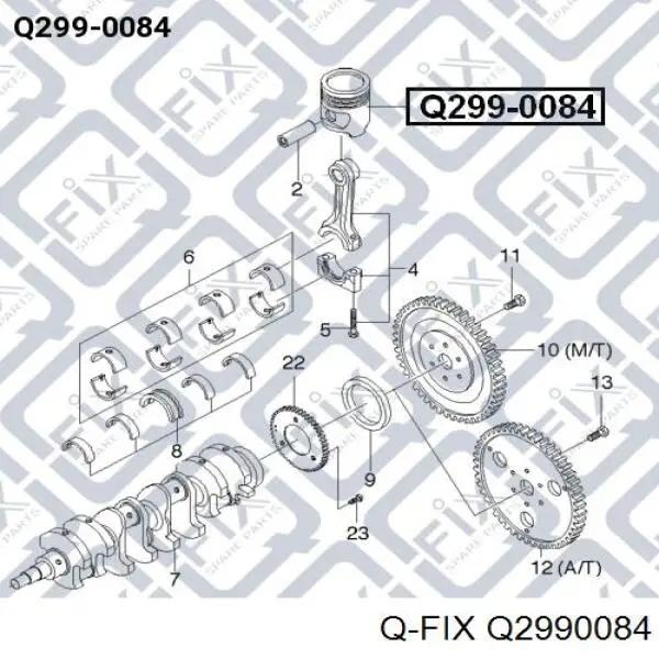 Поршень з пальцем без кілець, STD Q2990084 Q-fix