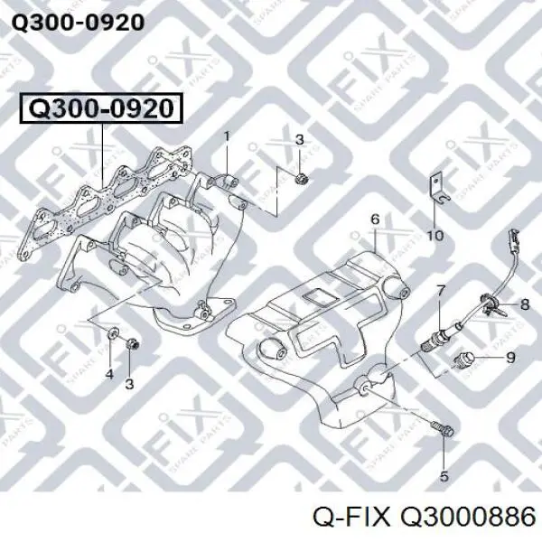 Прокладка впускного колектора Q-fix Q3000886 ціна, від 1.66 USD