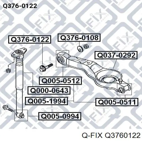 Болт кріплення заднього нижнього важеля, внутрішній Q3760122 Q-fix