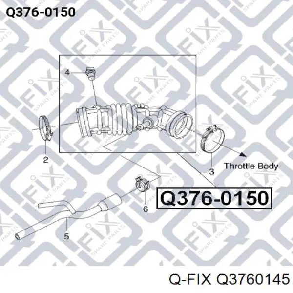 Патрубок повітряний, вихід повітряного фільтра Q3760145 Q-fix