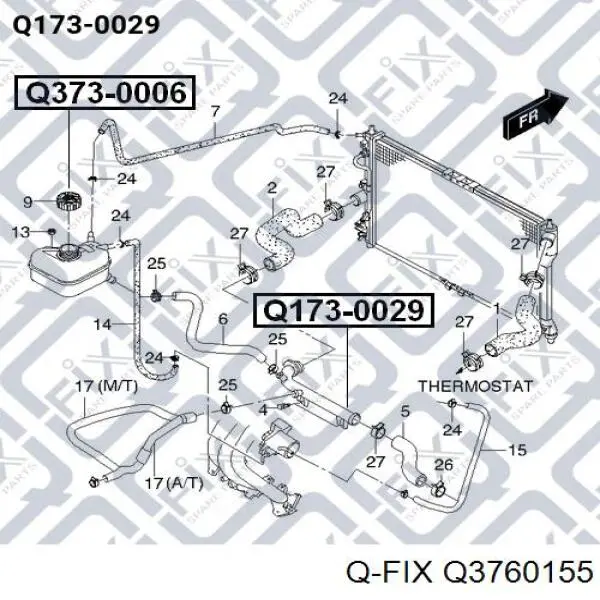 Q3760155 Q-fix Шланг повітряний вентиляції картера
