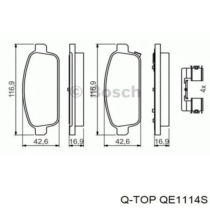 Задні гальмівні колодки 320403 Daco