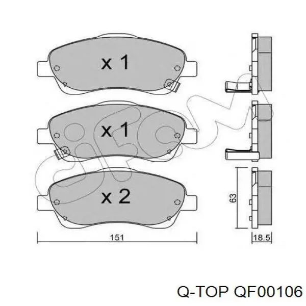 Гальмівні колодки Q-top QF00106 ціна, від 25.19 USD