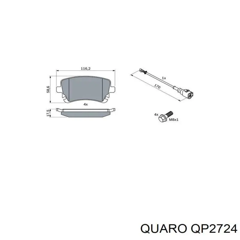 Задні гальмівні колодки QP2724 Quaro