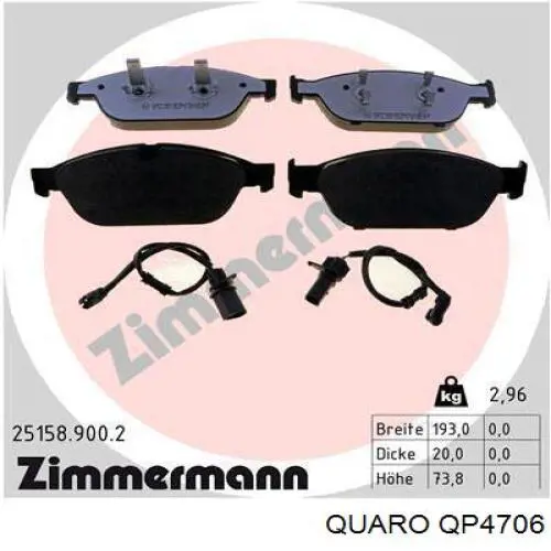 Гальмівні колодки Quaro QP4706 ціна, від 62.53 USD