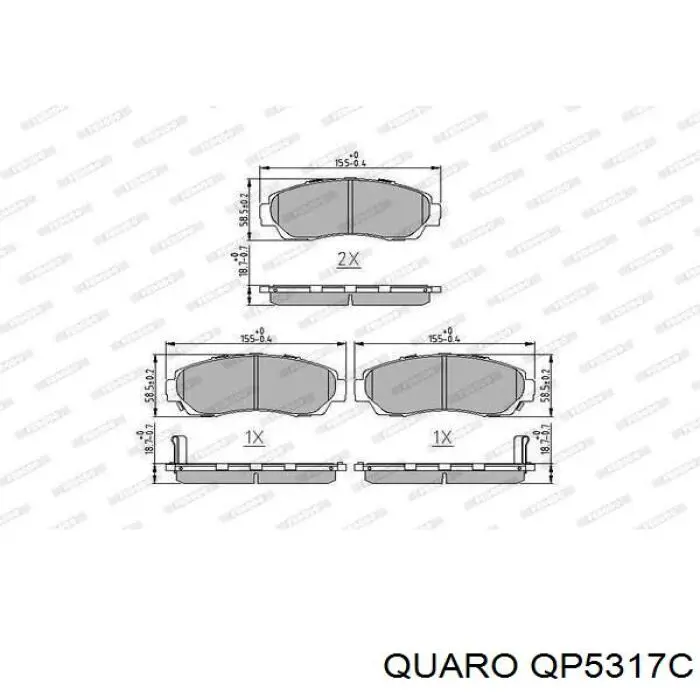 Гальмівні колодки Quaro QP5317C ціна, від 30.24 USD