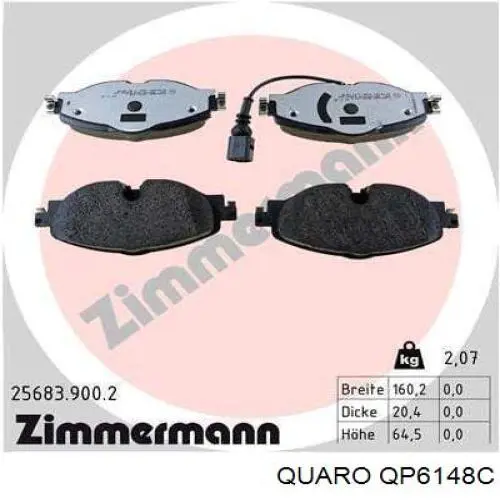 Гальмівні колодки Quaro QP6148C ціна, від 42.42 USD