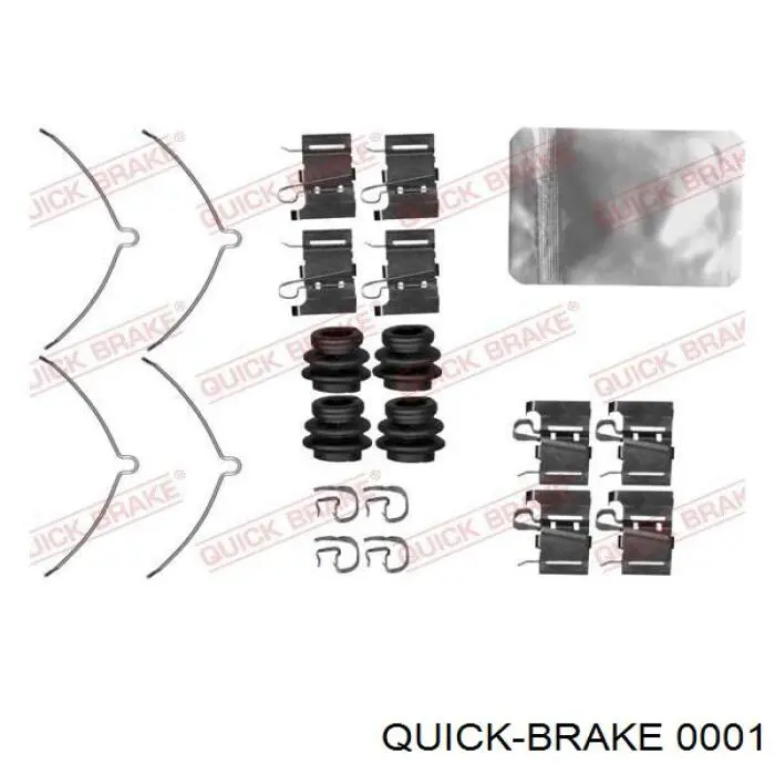 Монтажний комплект задніх барабанних колодок Quick Brake 0001 ціна, від 7.16 USD