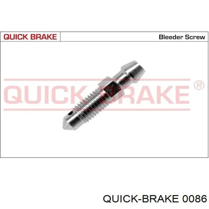 0086 Quick Brake штуцер прокачування супорту гальмівного, переднього