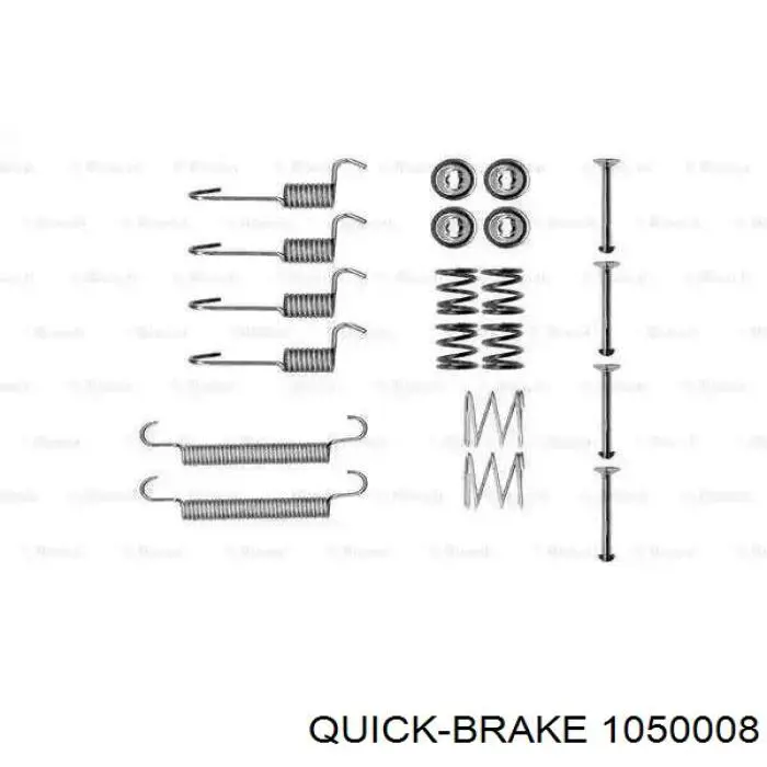 Монтажний комплект задніх барабанних колодок Quick Brake 1050008 ціна, від 4.93 USD