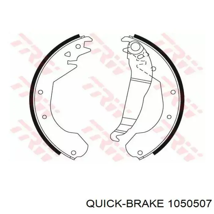 Монтажний комплект задніх барабанних колодок Quick Brake 1050507 ціна, від 4.73 USD