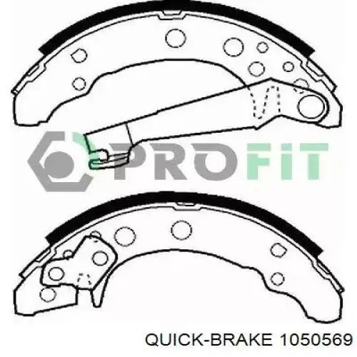Монтажний комплект задніх барабанних колодок Quick Brake 1050569 ціна, від 5.15 USD
