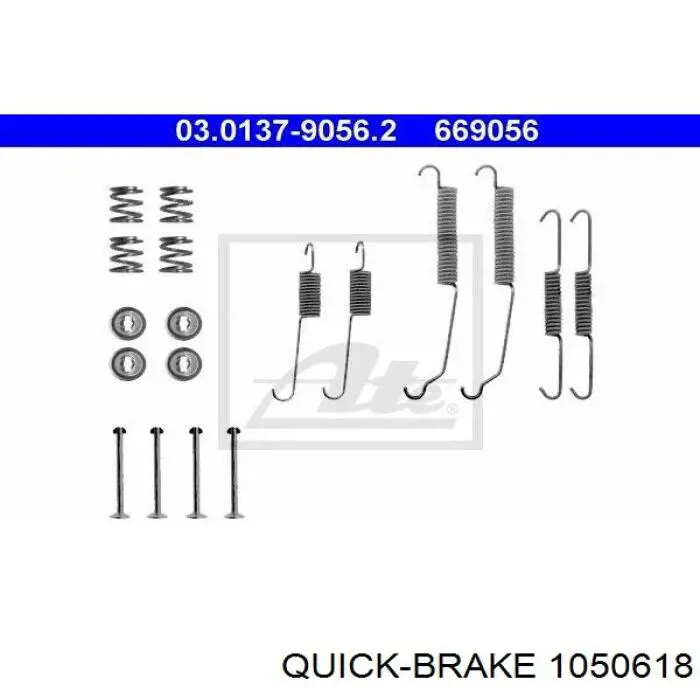 Монтажний комплект задніх барабанних колодок 1050618 Quick Brake