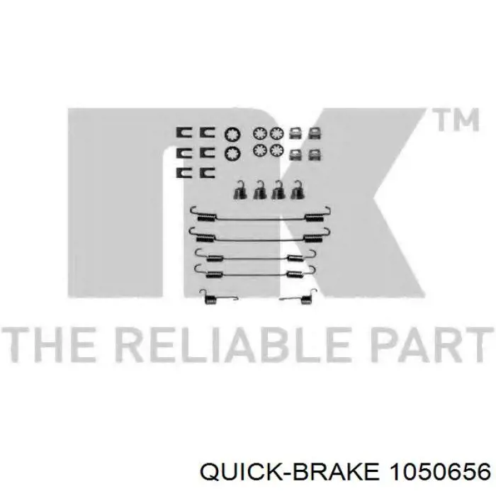 Монтажний комплект задніх барабанних колодок Quick Brake 1050656 ціна, від 6.98 USD
