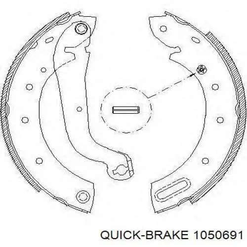 Монтажний комплект задніх барабанних колодок Quick Brake 1050691 ціна, від 7.29 USD