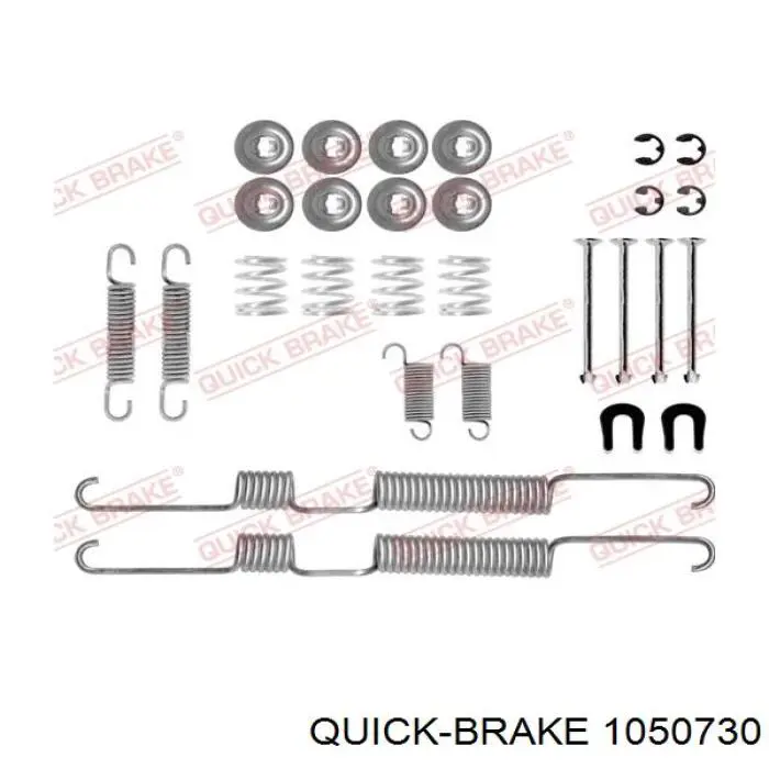 Монтажний комплект задніх барабанних колодок Quick Brake 1050730 ціна, від 15.23 USD