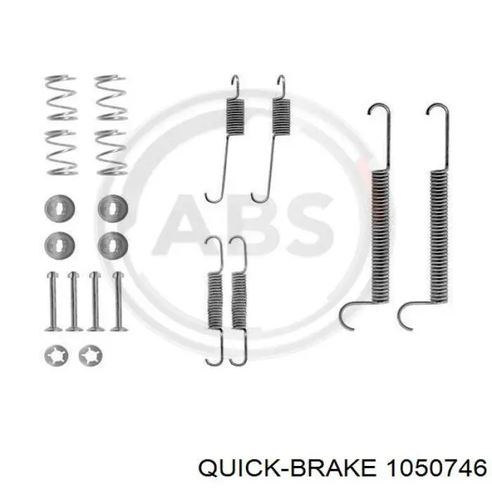 Монтажний комплект задніх барабанних колодок Quick Brake 1050746 ціна, від 4.66 USD