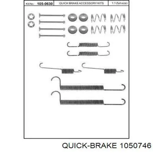 Монтажний комплект задніх барабанних колодок 1050746 Quick Brake