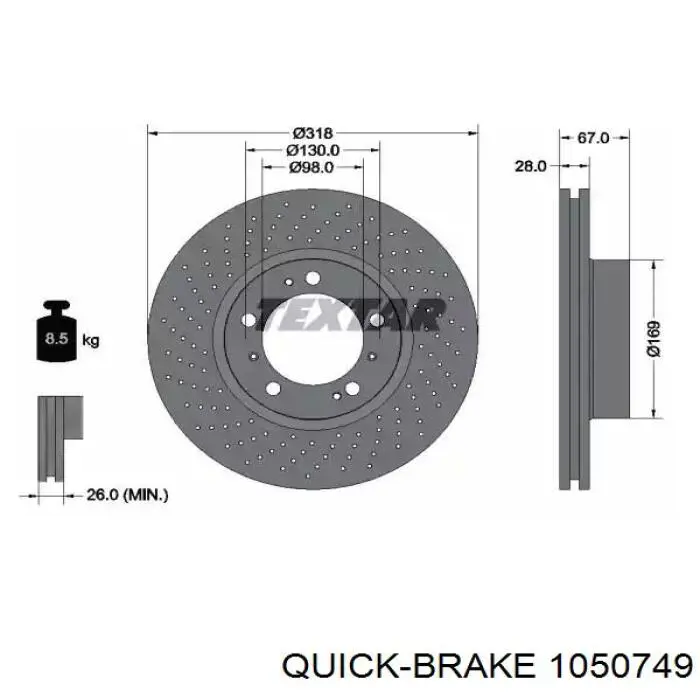 Монтажний комплект задніх барабанних колодок Quick Brake 1050749 ціна, від 11.27 USD