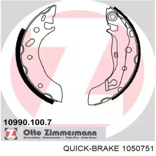 Монтажний комплект задніх барабанних колодок Quick Brake 1050751 ціна, від 4.39 USD