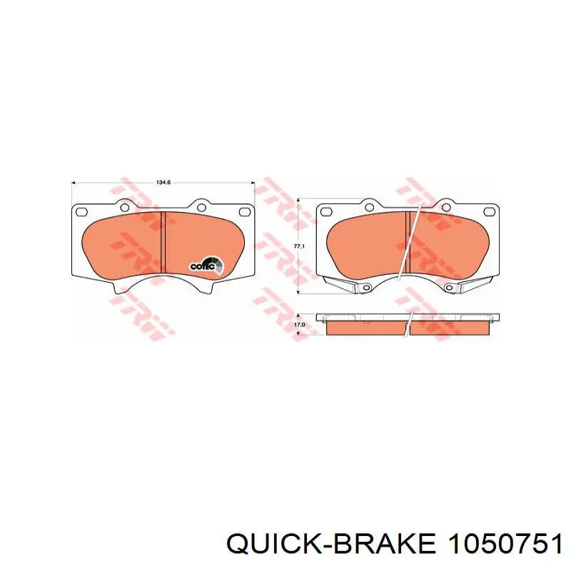 Монтажний комплект задніх барабанних колодок 1050751 Quick Brake