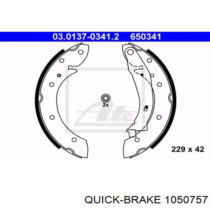 Купити 1050757 Quick Brake Монтажний комплект задніх барабанних колодок