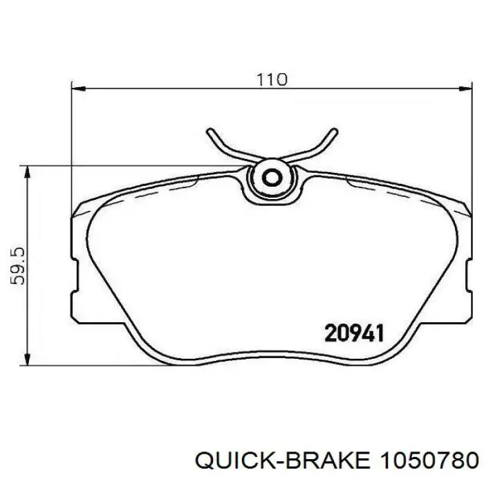 Монтажний комплект задніх барабанних колодок Quick Brake 1050780 ціна, від 6.04 USD