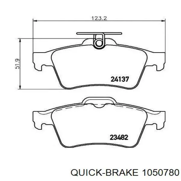 Купити 1050780 Quick Brake Монтажний комплект задніх барабанних колодок