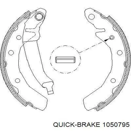 Монтажний комплект задніх барабанних колодок 1050795 Quick Brake