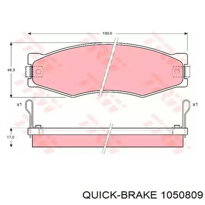 Монтажний комплект задніх барабанних колодок Quick Brake 1050809 ціна, від 5.44 USD