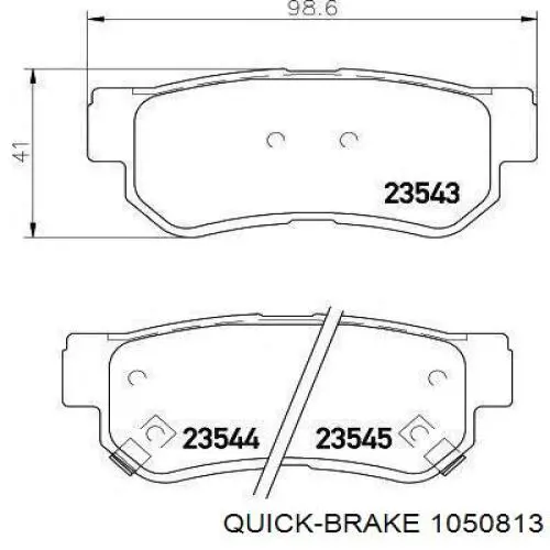 Монтажний комплект задніх барабанних колодок Quick Brake 1050813 ціна, від 6.77 USD